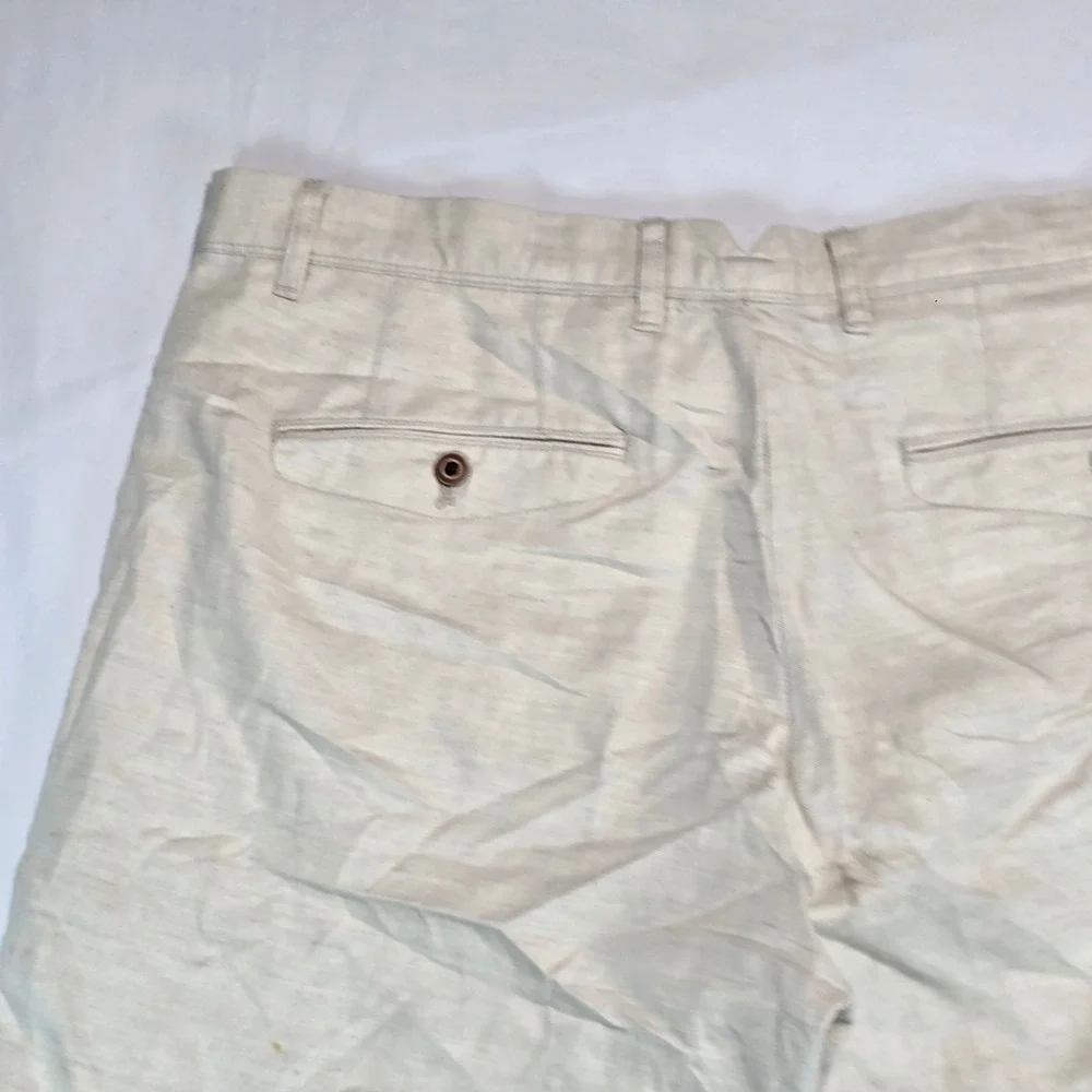 Gap‎ Mens 34 Stone Beige Linen Cotton Blend 10 Inch Inseam Shorts 228590-00